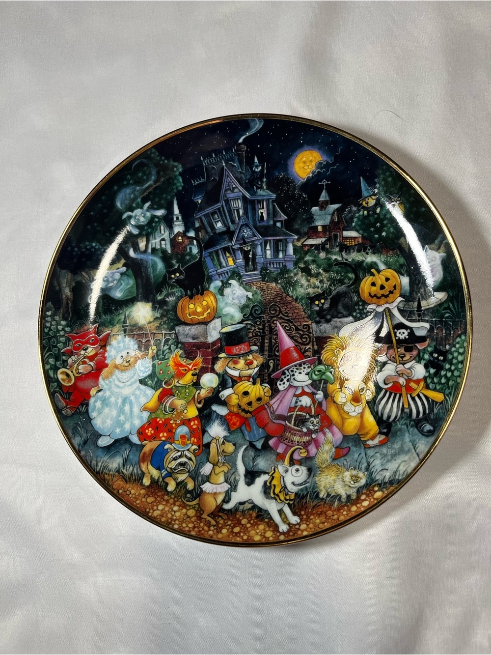 Franklin Mint Howl-O-Ween Limited Edition Porcelain Collector Plate Bill Bell